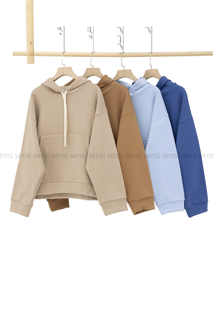 هودی باکسی ساده رنگی کد1005150